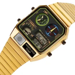 Zegarek luksusowy pełny stalowy biznesowy zegarek Waterproof Watch Men Fashion Sport kwarc zegarowe męskie zegarki męskie