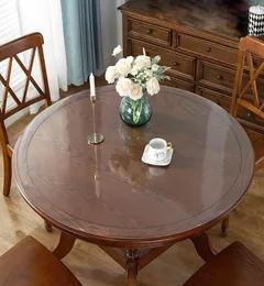 Table Cloth Round Transparent Tablecloth Waterproof Oilproof PVC Plastic Soft Glass Living Room Kitchen Coffee Cover Mat7285404