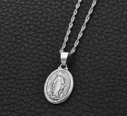 Pendant Necklaces Anniyo Virgin Mary Necklace For Women Girls Our Lady Jewelry Whole Colar Cross Trendy Chain 113810Pendant8961382