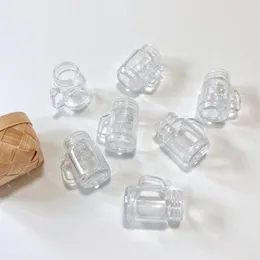 Dekorativa figurer 10st/Lot Mini Mason Jar Plastic Cup Model Decoration Parts Simulering Tabellery Dollhouse Kök Tillbehör