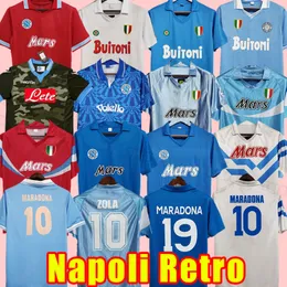 Retro Napoli Futbol Formaları Maradona Napoli Mertens Alelemo CareCa Maradona Hamsik Vintage Futbol Gömlek Kalsiyosu 86 87 88 89 90 91 92 93 1986 1987 1988 1989 1991 1992