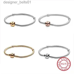 Charm Armbänder Neue 925 Sterling Silber Hohe Qualität Femm Armband Herz Schlange Kette Armband Fit Frauen Original Pamura Charme Perlen DIY SchmuckL231214