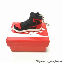 Wholesale Designer Mini Silicone Sneaker Keychain With Box For Men Women Kids Key Ring Gift Shoes Keychains Handbag Chain Basketball Shoe Holder KXKH