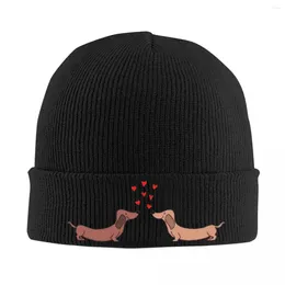 Baskenmützen Dackel Wiener Hund Hüte Herbst Winter Skullies Mützen Warme Doxie Love Cap Männer Frauen Acryl Skullcap