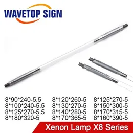 Wavetopsign laser xenon lâmpada x8 série lâmpada de arco curto q-switch nd flash luz pulsada para corte de soldagem de fibra yag t200522221i