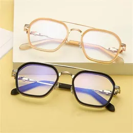 Solglasögon varumärkesdesigner anti-blå glasögon unisex optiska glasögon retro glasögon enkelhet dubbel balk ögonmewear2532