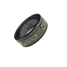 Anel de casal de cerâmica designer 2 cores joias de luxo anéis masculinos GC Anneaux moda feminina anel de amor