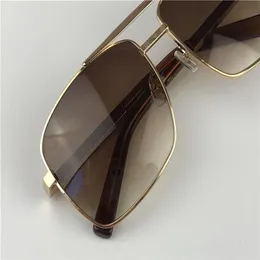 Fashion Classic 0259 Sunglasses For Men Metal Square Gold Frame UV400 Unisex Vintage Style Attitude Sunglasses Protection Eyewear 212I