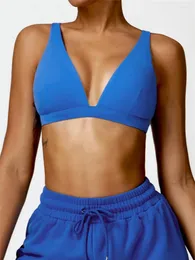 Yoga Outfit Sports Bras Seamless Women's Quick Drying Crop Top Solid Color Tight Elastic Running Shockproof Gym Sport Bralette