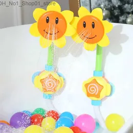 Bath Toys Kids Dusch Bath Toys Cute Yellow Duck Waterwheel Elephant Toys Baby Faucet Bathing Water Spray Tool Dabling Toy Dropshipping Q231212