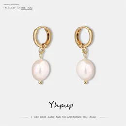 Yhpup Elegante coreano geometrico romantico chic perle d'acqua dolce orecchini fascino elegante orecchini alla moda gioielli da donna regalo1273q