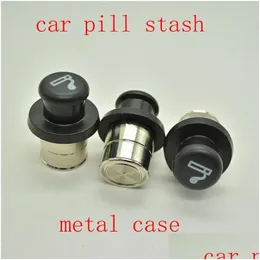 Caixas de armazenamento Caixas de Metal Secret Stash Fumar Carro Cigarro Isqueiro Em Forma de Den Diversion Inserir Pill Box Container Case Drop Deliv Dhi9F