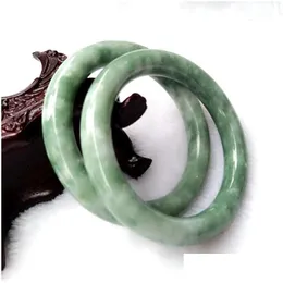 Bangle Bangle Hand-Carved Lucky Amet Gifts för kvinnor hennes män naturliga gröna jade armband charm smycken modetillbehör släpp deli dhift