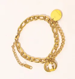 Новые модные женские браслеты браслет 18K позолоченный браслет браслет-манжета-цепочка из нержавеющей стали подарок для влюбленных свадебные украшения Z2180551