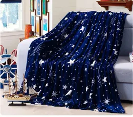 Coperte 55Coperta copriletto con stelle luminose Coperta in flanella super morbida ad alta densità da indossare per il divanoBedCar Portable Plaid 231211