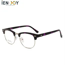 Ienjoy Round Metal Alloy Glasses Brand Leg Clear Lenes Retro Fashion Myopia Eyewear For Menwomen G; Asses Frame SolglasSes302R