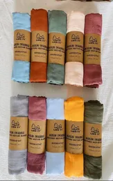 17 Farben einfach farbige Schicht 2 Muster MUSLIN WIEDE Decke für Neugeborene Baby Kinder 120120 cm Bambus und Baumwollwaddel Säugling WI4934270