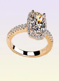 Känd stil toppkvalitet SONA GUL CLEAR CARATS Square Diamond Ring Platinum Plated Women Wedding Engagement Ring Fashion Fine J7665904