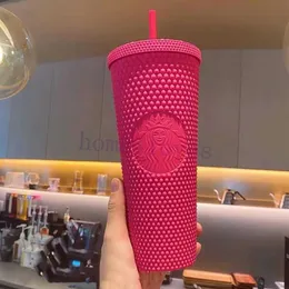 24 oz kişiselleştirilmiş Starbucks kupalar yanardöner bling gökkuşağı tek boynuzlu at çivili soğuk fincan tumbler kahve kupası