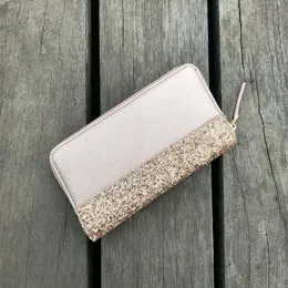 Varumärkesdesigner Glitter plånböcker som lyser ny dragkedja CLuth Bag 5 färger som lyser för kvinnor305y