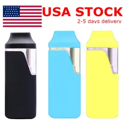 USA STOCK Penna Vape usa e getta 1 ml Baccelli per sigaretta elettronica Carrelli per olio denso Penne vuote Batteria ricaricabile 280 mAh Vaporizzatore a spirale in ceramica Scatola di imballaggio con logo personalizzato