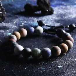 Strand Kamień naturalny Osiem planet Bransoletki koraliki dla mężczyzn Women Wszechświat siedem czakry joga energia galaktyka galaktyka solarna biżuteria
