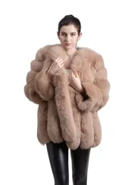 女性の毛皮のフェイクQiuchen PJ8128到着女性冬の本物の毛皮のコートビッグ長袖ファッションガールズジャケット231211