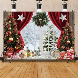 Christmas Decorations SHENGYONGBAO Tree Flower Wreath Gift P ography Backdrops Window Elk Snowman Year Party Background Prop GHH 06 231212