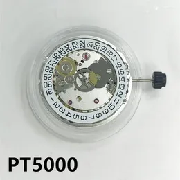 Onarım kitlerini İzle Orijinal 25 Mücevher Orijinal Gümüş Altın PT5000 Mekanik Hareket Date Wheel 28800/Saat Kolluluğu Parçaları Değiştirin