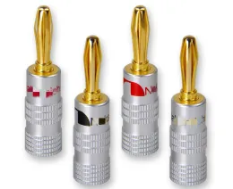 Atacado de alta qualidade 24K Gold Speaker Banana Plugs Conectores Soquetes 500 pçs/lote LL