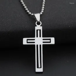 Pendant Necklaces 10 Stainless Steel Multilayer Hollow Love Heart Cross Necklace Religion Jesus Family Friend Gifts Jewelry