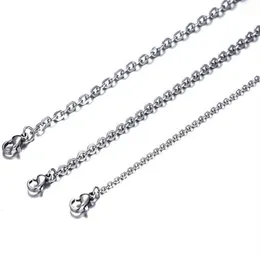 100st Lot Fashion Women's Whole in Bulk Silver Silver rostfritt stål Svetsning Strong Thin Rolo O Link Necklace Chain 2mm 3mm W241L