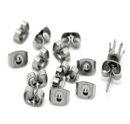 Silver Tone Stainless Steel Butterfly Earrings Backings Earrings Back StoppersHoldersStainless Steel Earring Plugs 200pcs Set3347040
