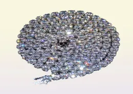 Топ Men039s теннисная цепочка ювелирные изделия в стиле хип-хоп 5 мм кубический циркон, серебряная медь, материал CZ, звено ожерелья 18 дюймов, 20 дюймов, 24 дюйма, 30 дюймов6436057