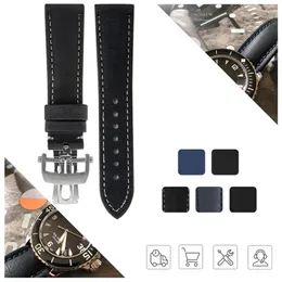 Nylon Watchband Rubber Watchstrap لـ Fifty Fathoms Man Strap Black Blue 23mm مع أدوات 5015-1130-52A203T