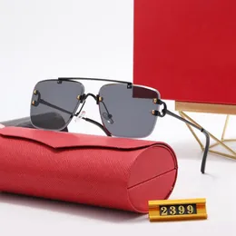 Oversized sem aro chifre de búfalo óculos de sol quadrados ponte dupla estilos de verão mens designer óculos para homens mulheres preto 289m