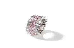 Womens Wedding Fashion Pink Oval Cubic Zircon Par Förlovningsringar för kvinnor smycken simulerade diamantring8191074