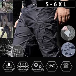 Calças masculinas Calças de carga tática Homens de combate calças do exército Militares Militares Pockets Trabalhando para Caminhando Casual Men calça mais tamanho 6xll231212