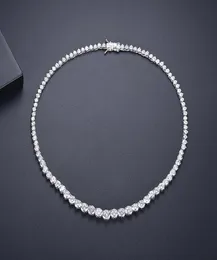 Чокеры Модное ожерелье для влюбленных Lab Diamond Cz Stone Белое золото Заполненные колье-подвески для женщин Свадебная вечеринка jew8385046