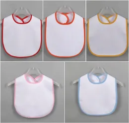 Sublimation Blank Baby Bib DIY Heat Transfer Toddler Burp Cloths Polyester White Baby Feeder Bibs5679334