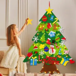 Decorações de Natal DIY Feliz Árvore de Feltro Casa Papai Noel Xmas 21 Anos Véspera 22 Cristmas Crianças Presentes Navidad Ornaments258I