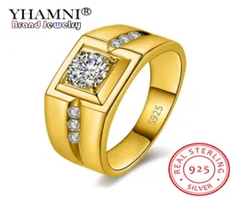 Yhamni Original 925 Sterling Silvermanman lover039s Ring CZクリスタルウェディングエンゲージメントフィンガーリングファッションジュエリーギフトYR2430760