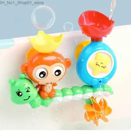 Bath Toys Baby Bath Toy Little Monkey Turning Music Rotating Water Wheel Baby Bath Toys Baby Water Spray Children Playing Water Girls Boys Q231212