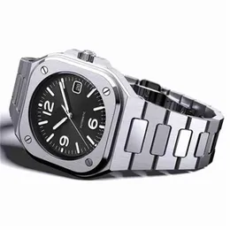 Bell Ross Masculino Premium Clássico Quadrado Quartzo Luxo Data Banda de Aço Relógio Montre Homme Relogio masculino286A