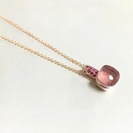 Anhänger Halsketten Candy Farbe Kristall Halskette Wassertropfen Voller Lila Zirkon Royal Amethyst Für Frauen Modeschmuck