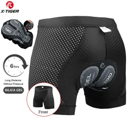 Ropa interior de ciclismo X-TIGER Pantalones cortos de ciclismo Ropa interior de ciclismo para hombres Malla transpirable Calzoncillos de montar Almohadilla de gel Pantalones cortos de bicicleta a prueba de golpes Ropa interior de bicicleta 231212