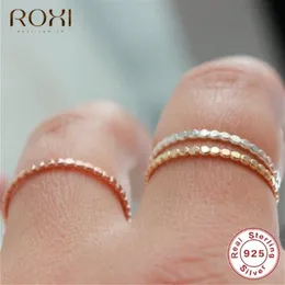925 Sterling Silver Rings for Women Slim Stacking Beaded Rings Wedding Band Eternity Stacking Ring Finger Jewelry Girl Gift248v