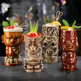 Garrafas de água 60 tipos de cerâmica Hawaii Tiki canecas criativas copos de cerveja vidro martini vinho copo engraçado presente para homens 231212