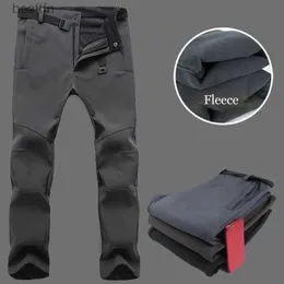 Männer Hosen Männer Taktische Dicke Hosen Soft Shell Warme Elastizität Militärische Taktische Hosen Winter Schlanke Outdoor Wasserdichte Armee Cargo PantsL231212