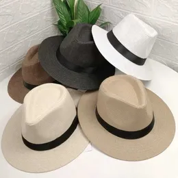 Geniş Memlu Şapkalar Kova Şapkaları Unisex Womens Yaz Eğlence Plajı Güneş Şapk Panama Caz Şapkası Kovboy F Fedora C Gangster CS GORROS PARA NI A J240425